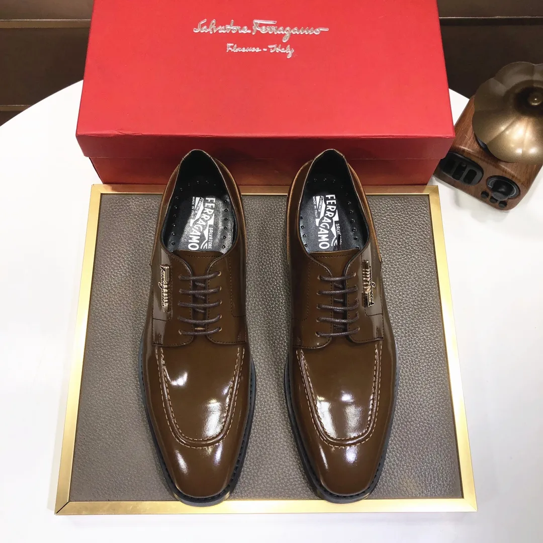 Men's shoes 💰480💰[Ferragamo/Ferragamo] The latest model in the counter, original imported cowhide fabric + sheepskin lining + original luxury metal buckle + original combination outsole, no pressure in comparison 38--44 (custom-made for 45, non-refundable)